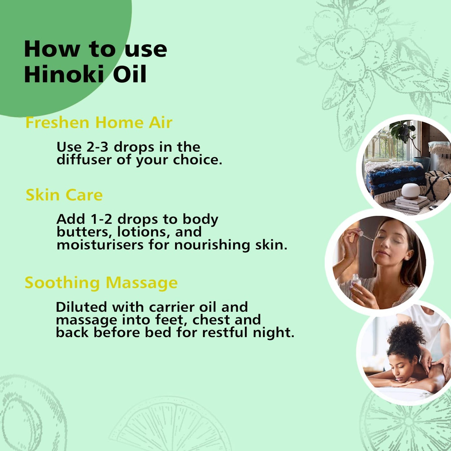 GM Gumili Hinoki Essential Oil 1 Oz – 100% Pure Natural Hinoki Oil for Diffuser, Skin, Hair, Massage & DIY, Refreshing Woodsy Aroma