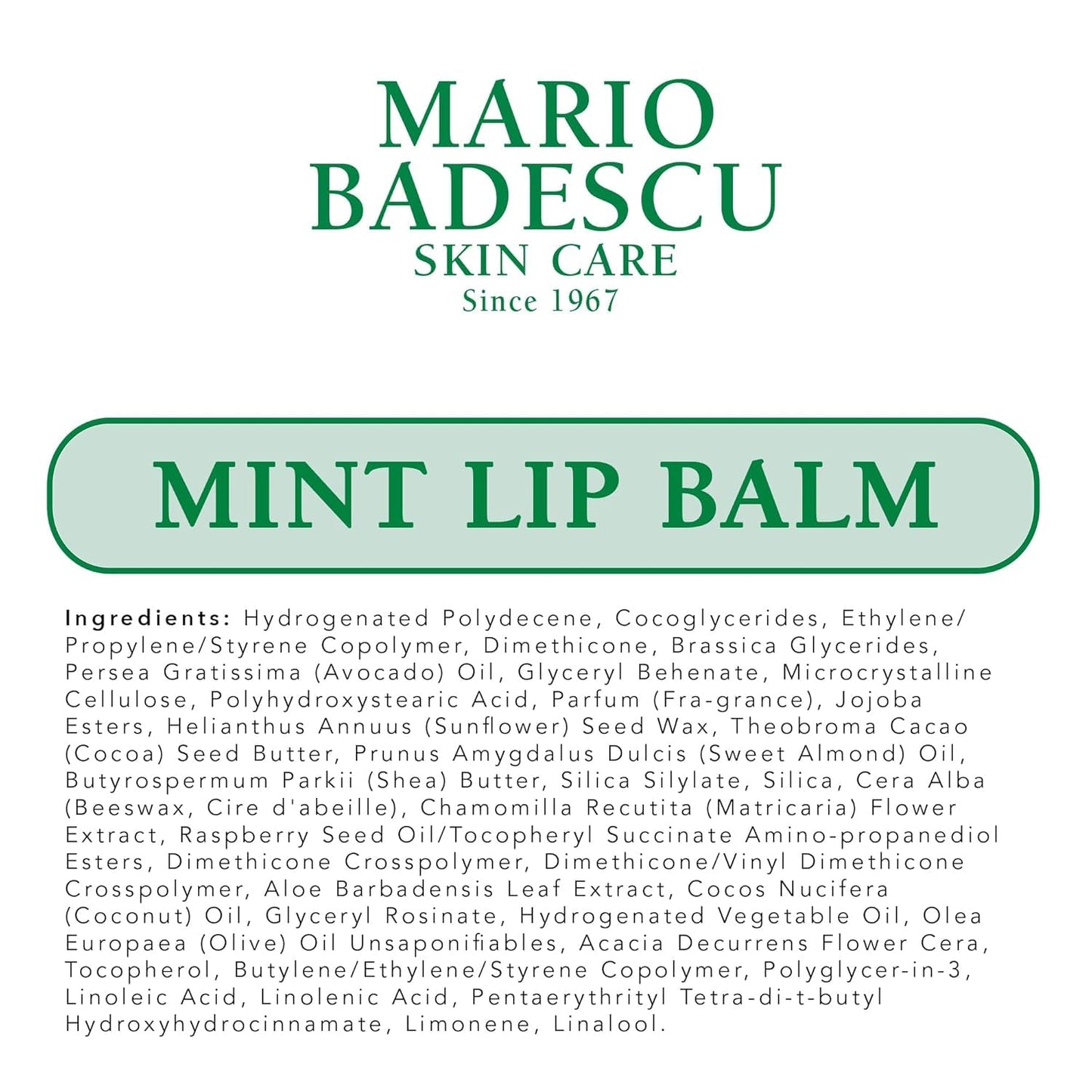 Mario Badescu Moisturizing Mint Lip Balm for Dry Cracked Lips, Infused with Coconut Oil and Shea Butter, Ultra-Nourishing Lip Care Moisturizer for Soft, Smooth and Supple Lips, 3 Pack
