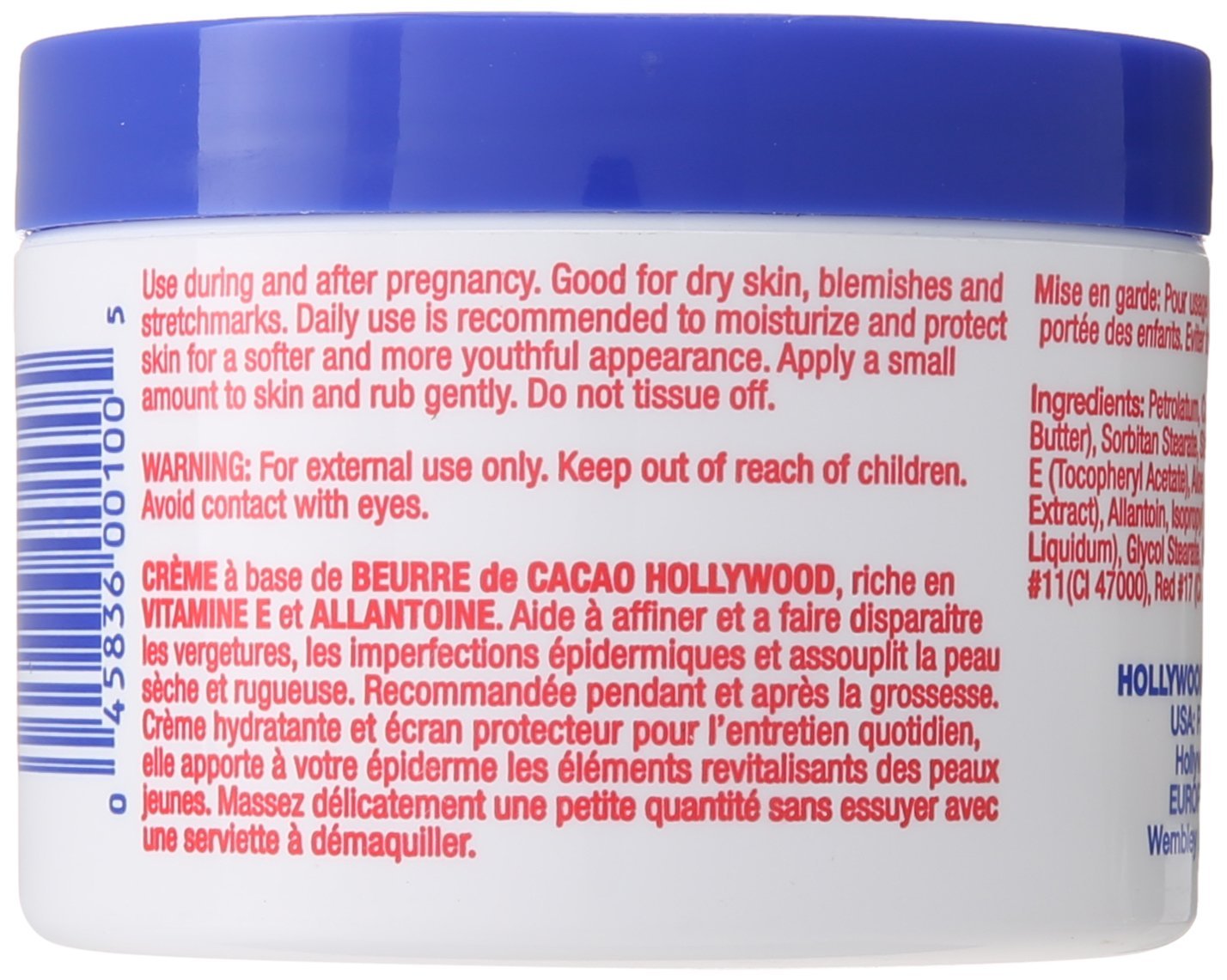 Hollywood Beauty Cocoa Butter With Vitamin- E 7.5 Ounce (221ml) (2 Pack)
