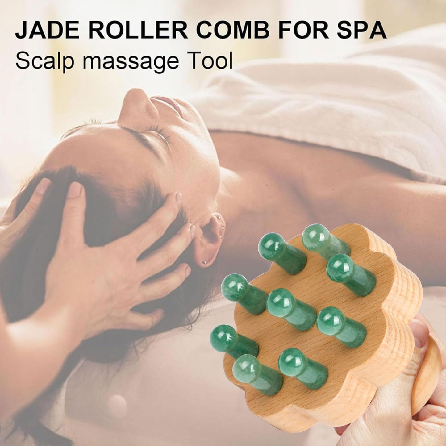 ideayard Scalp Massager Rose Quartz Tooth Scalp Comb Shower Hair Brush Scalp for Hair Growth & Massage Relieve Headaches