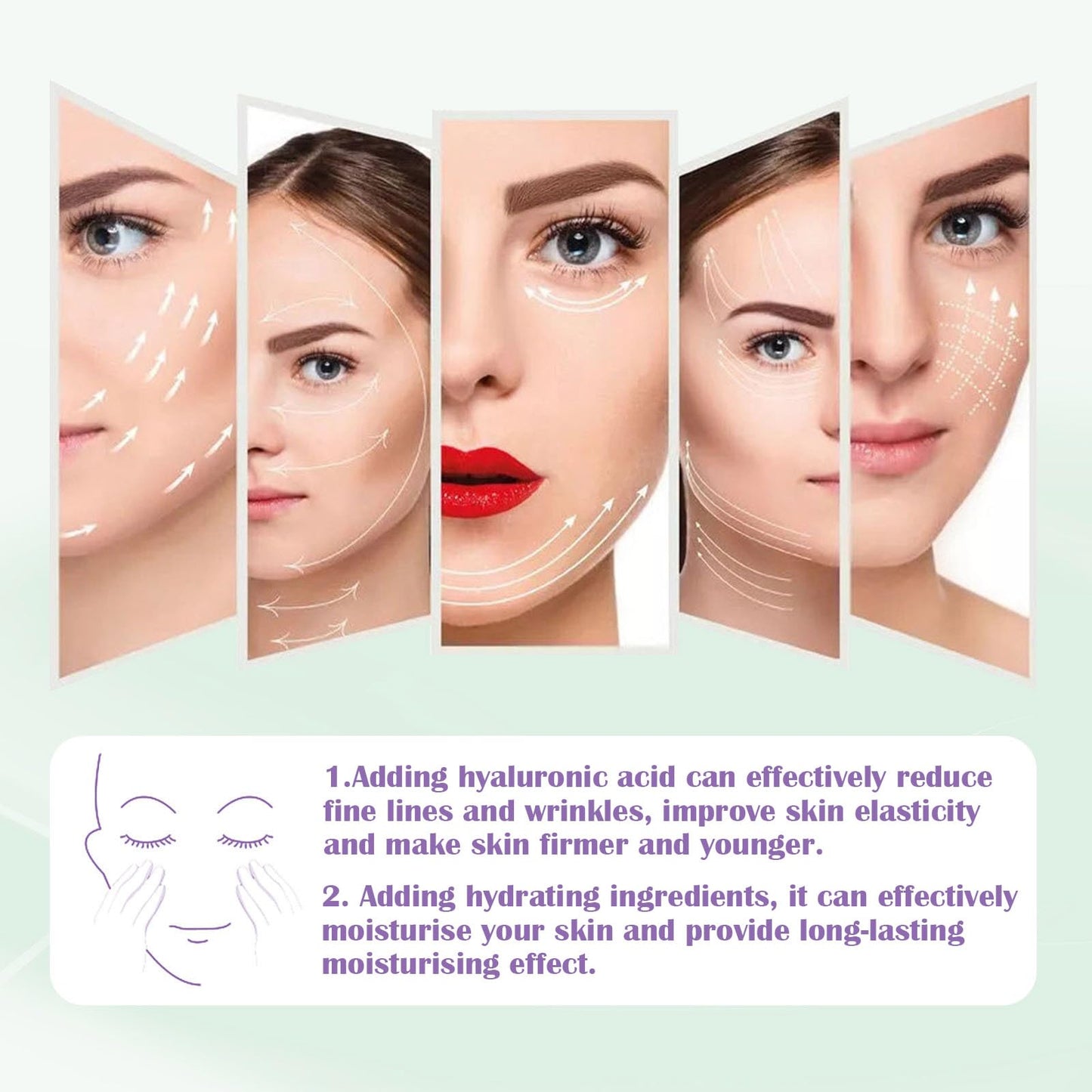 gcdat Instant Face Lift Cream, Instant Wrinkle Eraser with Collagen & Hyaluronic Acid for Wrinkles and Sagging Skin, Tighten Skin, Smooth Fine Lines for Face & Neck - 1.69 Fl. Oz