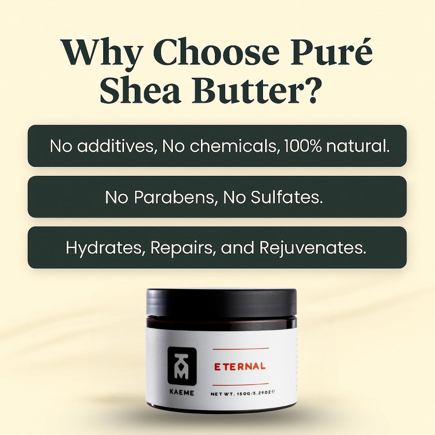 KAEME.com Eternal Whipped Shea Body Butter For Women & Men – Signature Berry Scented, Made With Raw Unrefined Organic Shea & Coconut Oil, Deep Moisturizer for Skin, Ghana Sourced(10.5oz/300g jar)