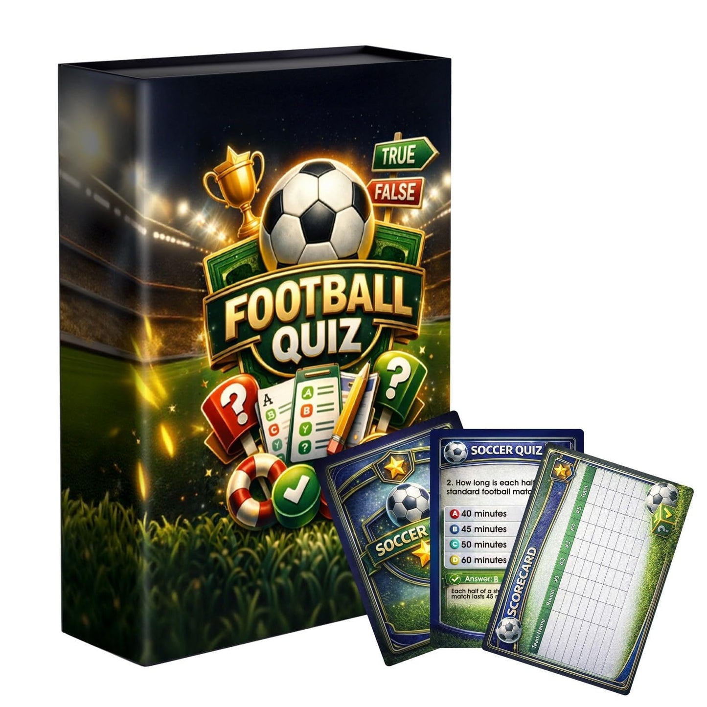 JOH World Cup 2026 Soccer Trivia Card Game - Over 200 Soccer Trivia Questions | Family Game Night | World Cup 2026 Soccer Cards Games for Kids & Adults | Soccer Gift