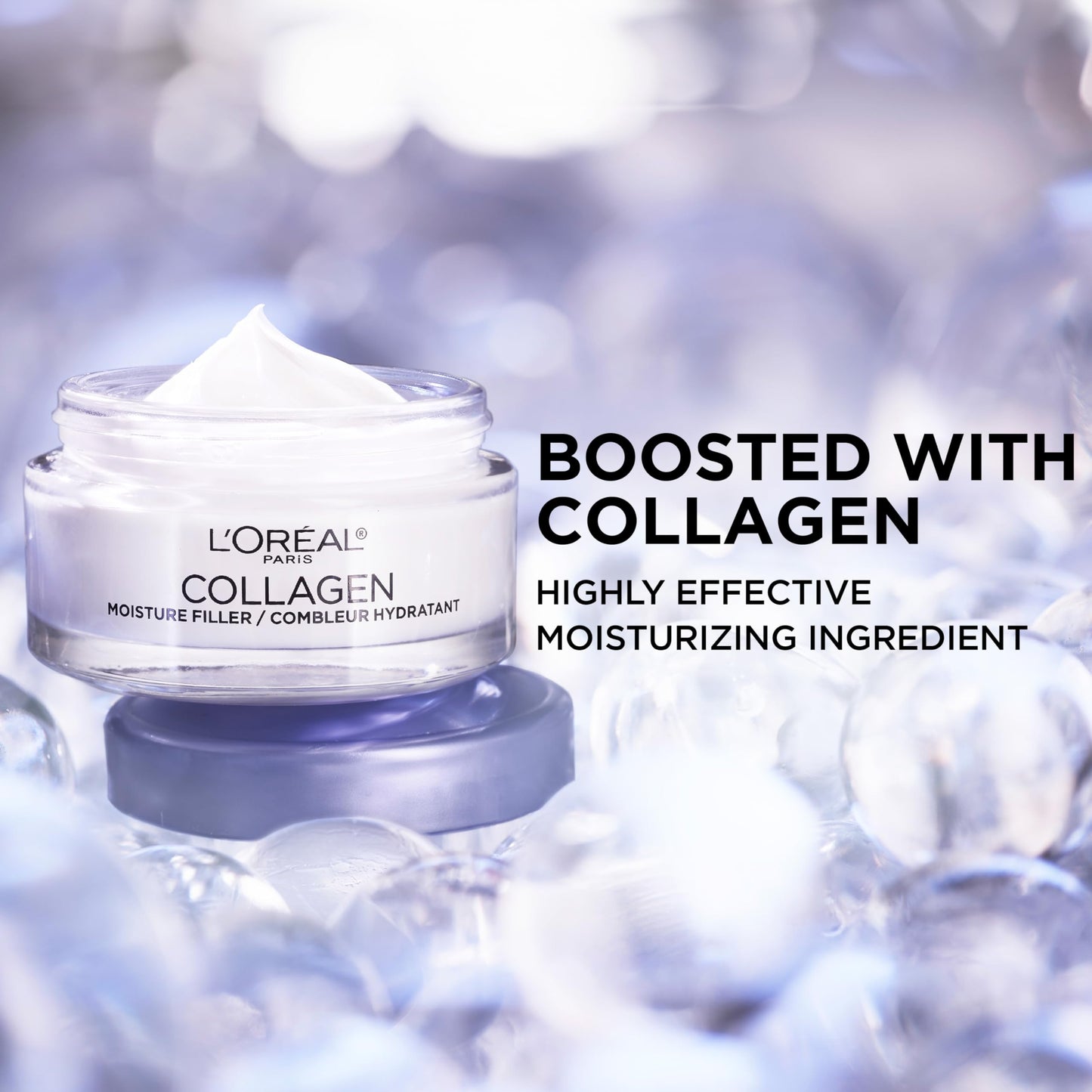 L'Oreal Paris Collagen Moisture Filler Face Cream, Anti-Aging Face Moisturizer, Non-Greasy Skin Care Formula For Up to 48HR Hydration, 3.4 Oz, (Pack of 2)