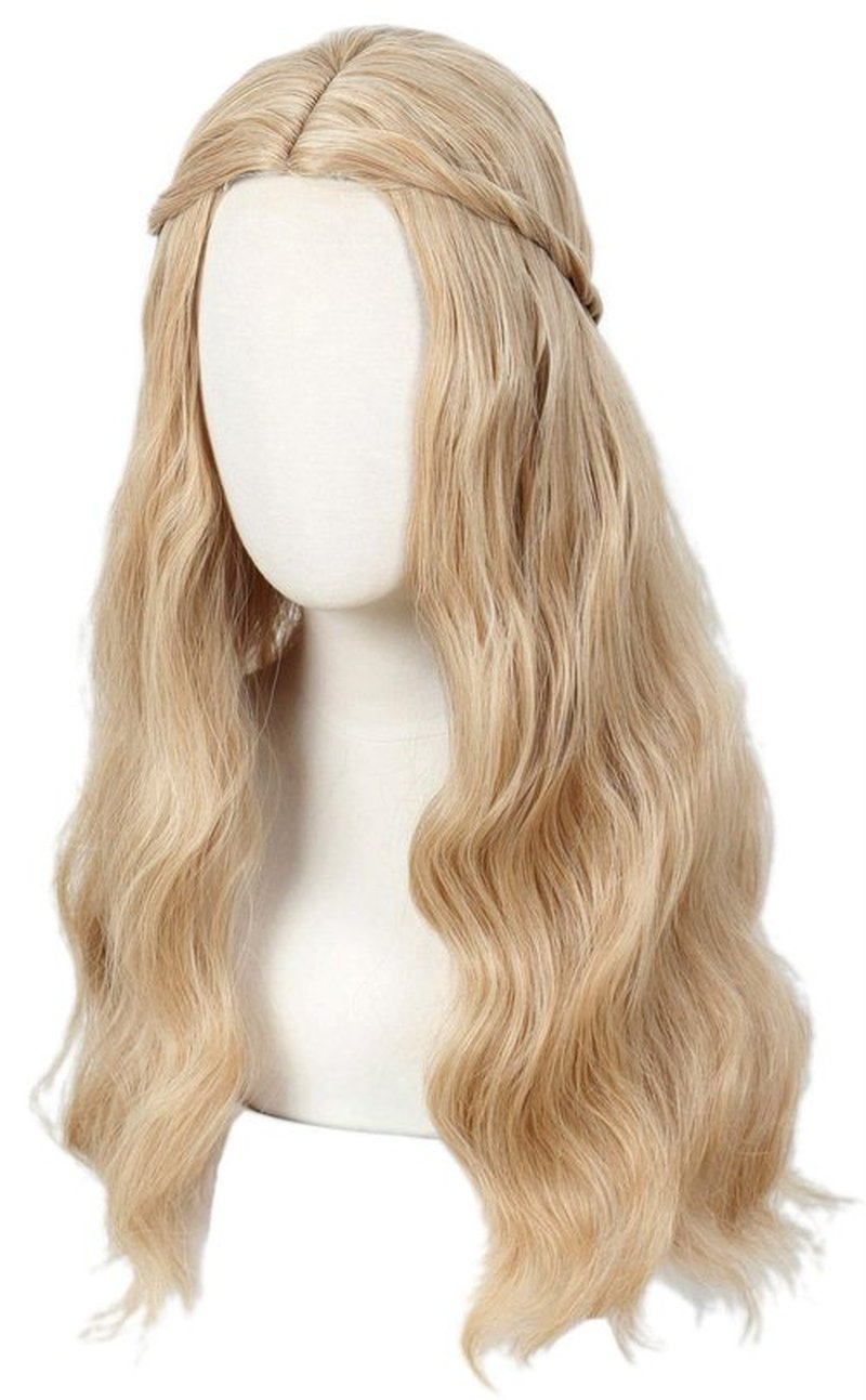 Linfairy 70S Long Blonde Wavy Hippie Wigs Halloween Cosplay Costume Wig for Women Party