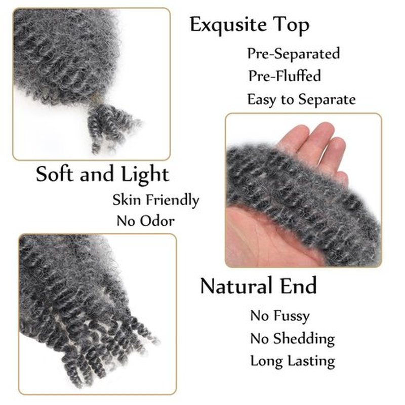 8 Inch Springy Afro Twist Hair Marley Twist Braiding Hair 3 Packs Kinky Twist Hair Short Marley Hair Wrapping Hair for Soft Locs Passion Hair Extensions…