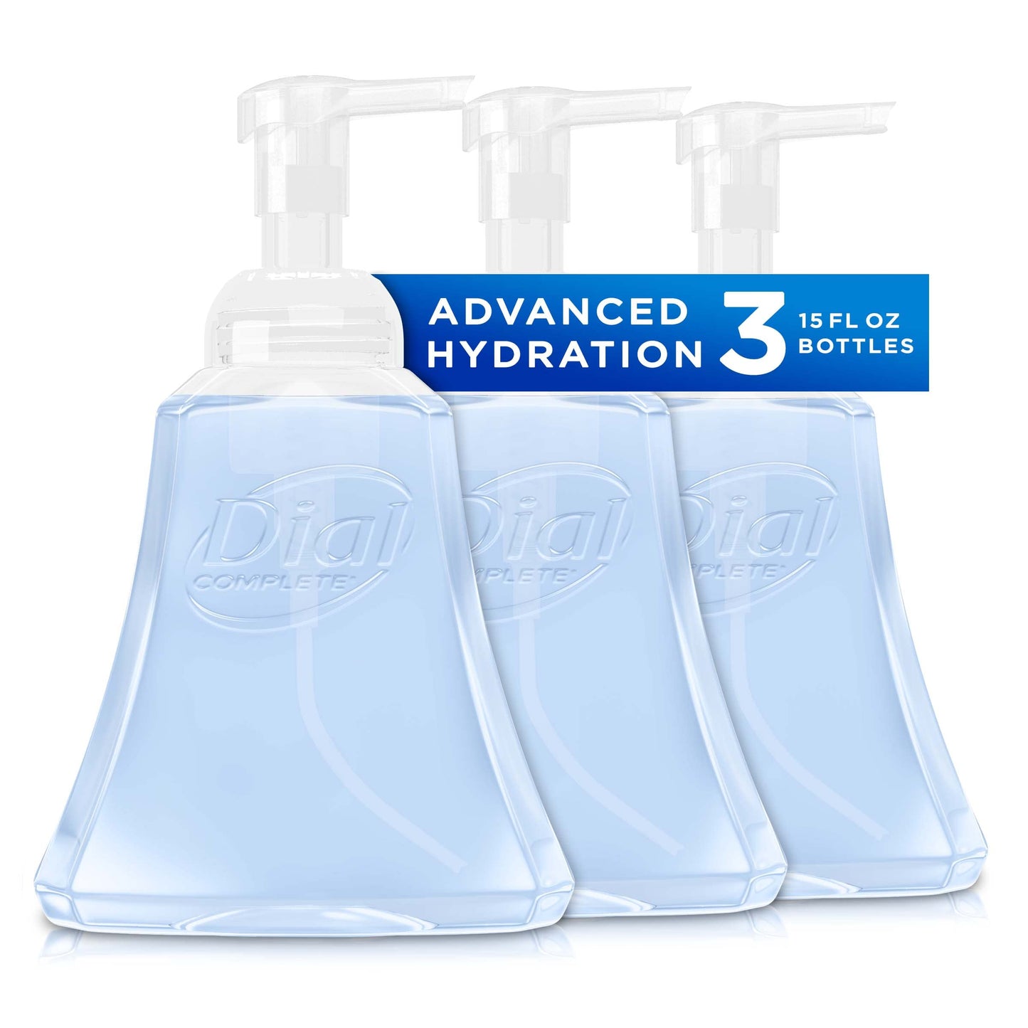 Dial Complete Anti-Bacterial Advanced Hydration Foaming Hand Wash, Spring Water, 45 fl oz (3-15 fl oz bottles)