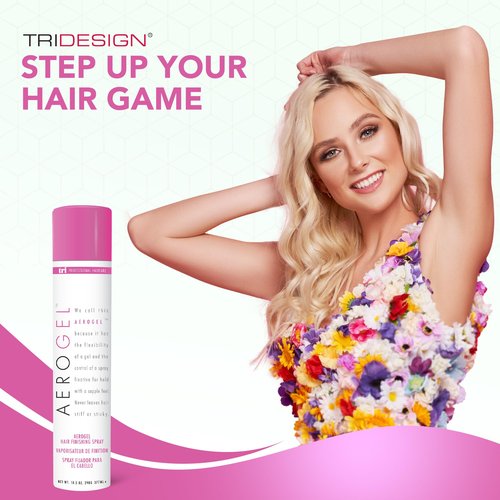 TRI Design Aerogel Hairspray - Non-Toxic Hair Finishing Spray for Styling, Volumizing and Holding Curly Hair with Flexible Hold - For Women and Men - Pack of 4 (10.5 oz)