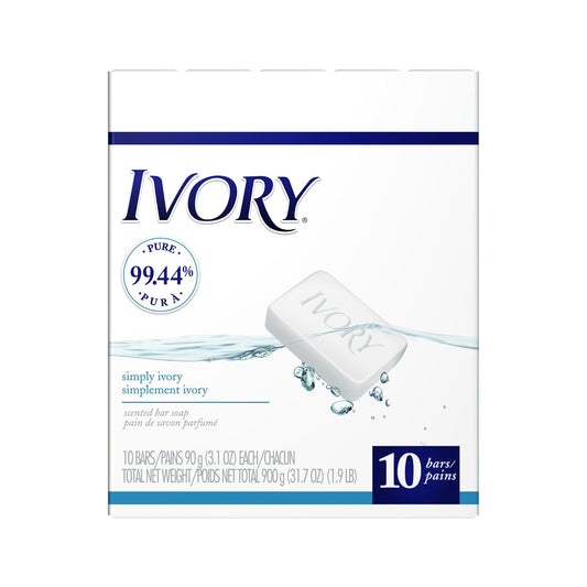 Ivory Bar Bath Bar - Family Pack of 10 | Gentle Cleansing Soap for All Skin Types