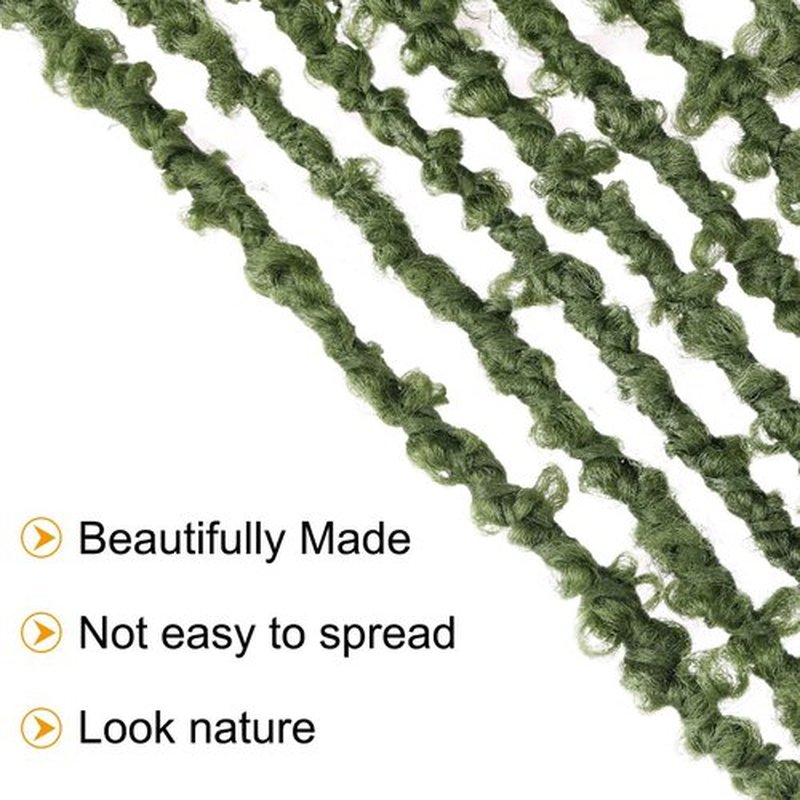 ZRQ Butterfly Locs Crochet Hair 30 Inch 6 Packs Green Distressed Faux Locs Crochet Braids, Pre looped Handmade Butterfly Faux Locs for Women(6Packs,Green#)