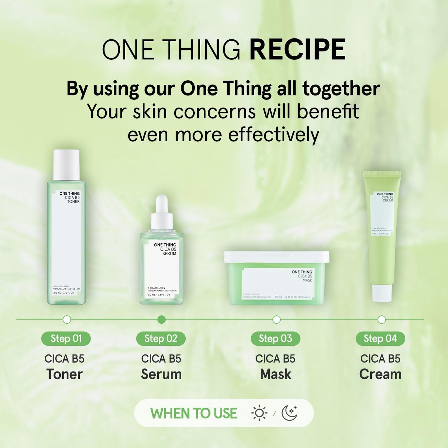 ONE THING CICA B5 calming Serum 1.69 fl.oz / 50ml | Korean Skincare, Panthenol Soothing, Hydration Boost for Sensitive Skin
