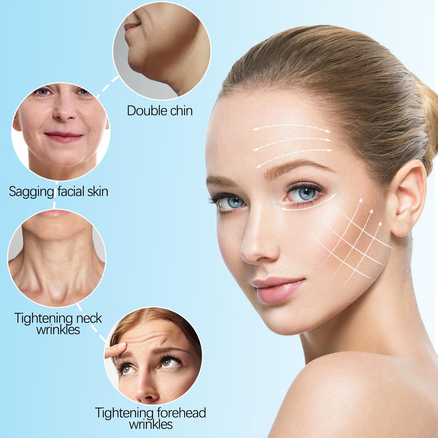 GEUUFEA 36 PCS V-Shaped Invisible Tape, Stretchable Face Lift Tape, Lightweight Face Lifting Stickers for Sagging Skin, Double Chin, Jaw Lines