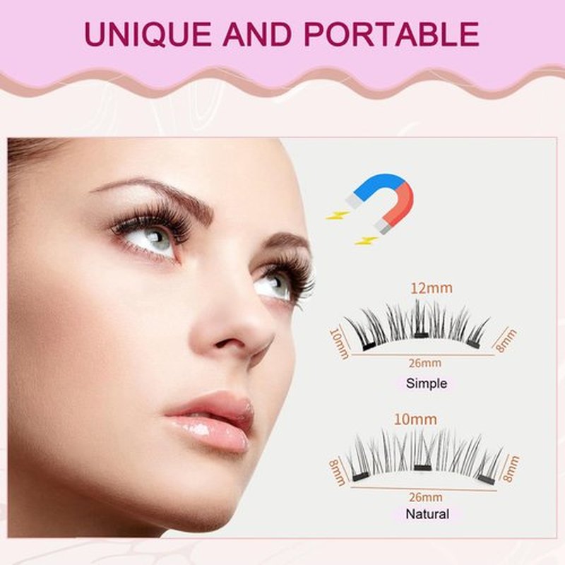 Magnetic Eyelashes with Applicator,Krafty Magnetic Eyelashes,Magnetic Eyelashes,Magnetic Eyelashes Natural Look（Ntural+Simple）