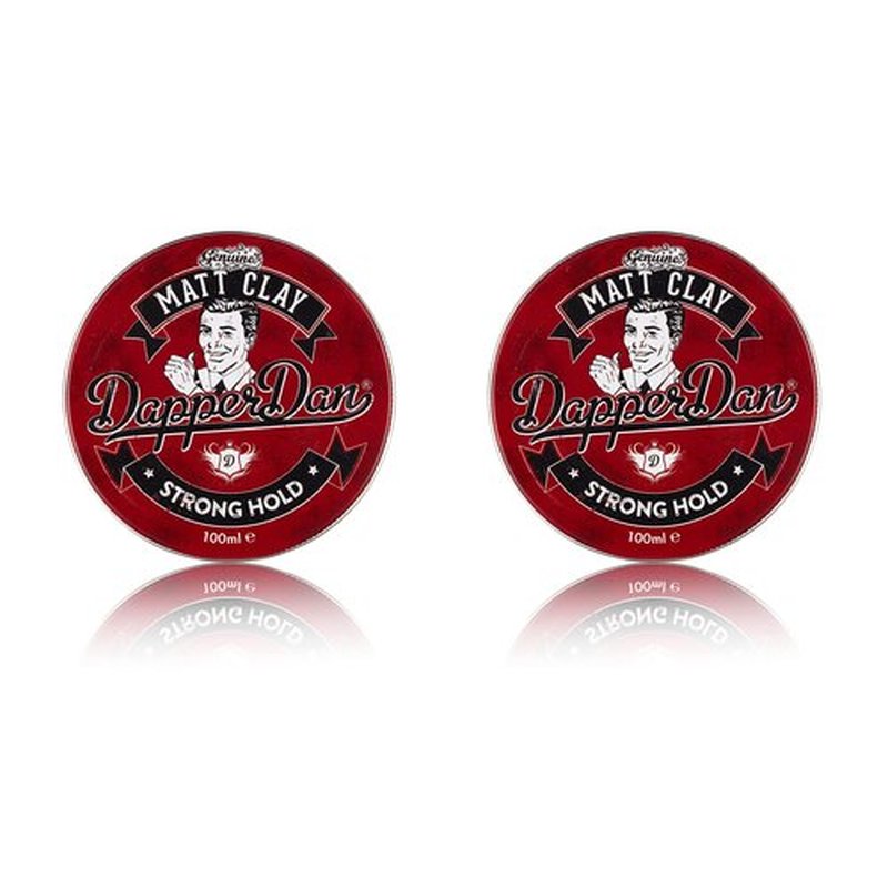 Dapper Dan Matt Clay, Strong Hold Matt Finish, Soft Clay, Easy Application, Mens Hair Styling Product, 2 x 100 ml
