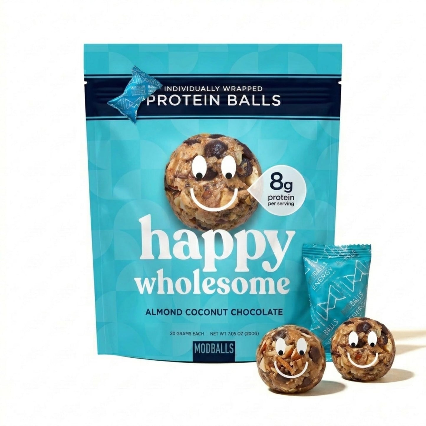 Happy Wholesome Almond Coconut Chocolate Protein Balls, 10 Count