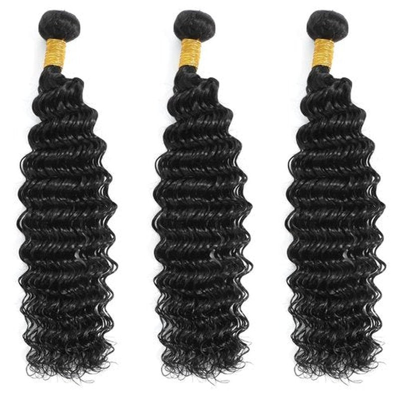 Deep Wave Curly Braiding Hair Extensions Synthetic Curly Crochet Hair High Temperature Fiber Bio Protein Hair (Natural Black 22 Inch 3 Packs 100g)