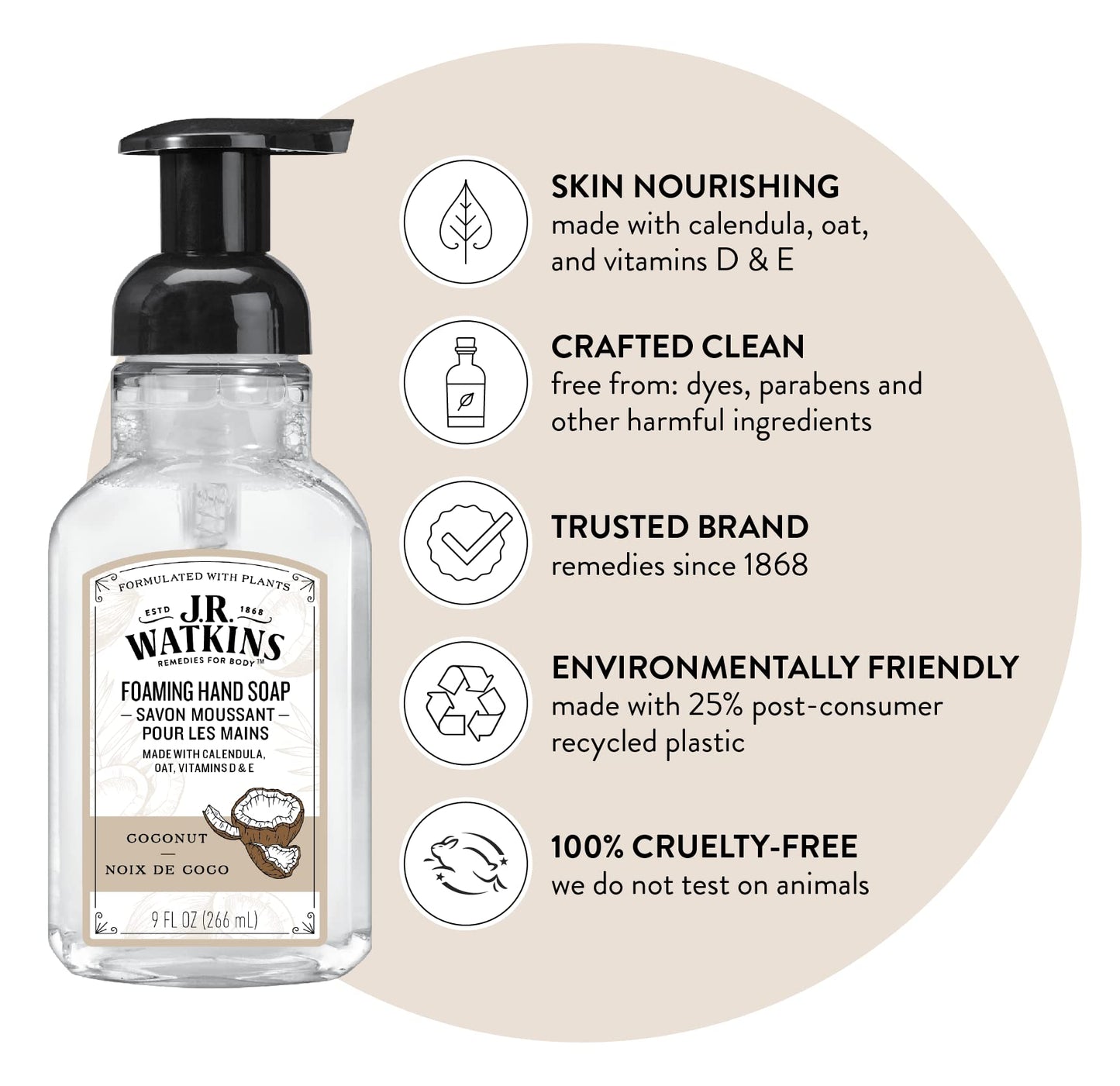 Hand Soap, Foaming, 9 fl oz, Coconut Coconut