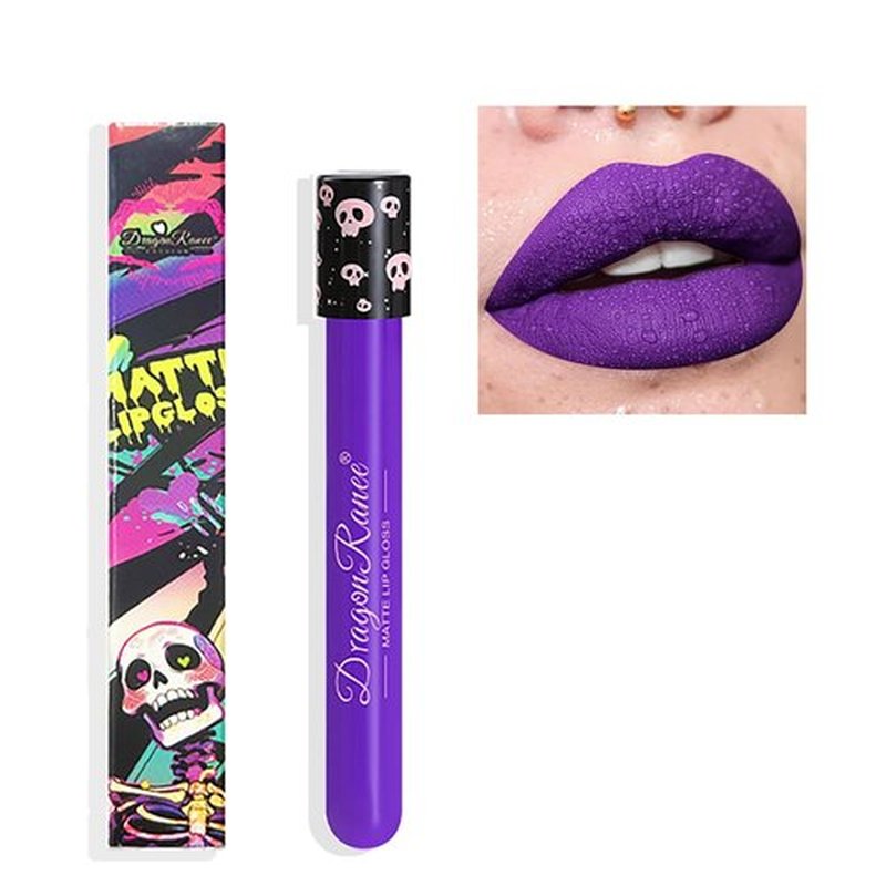 Easilydays Dark Purple Liquid Lipstick Long Lasting for Women, Matte Velvet Lip Gloss Superstay Intense Color Non-Stick Smudge-Proof & Waterproof Lipgloss Bold Goth Makeup for Halloween Cosplay, #04