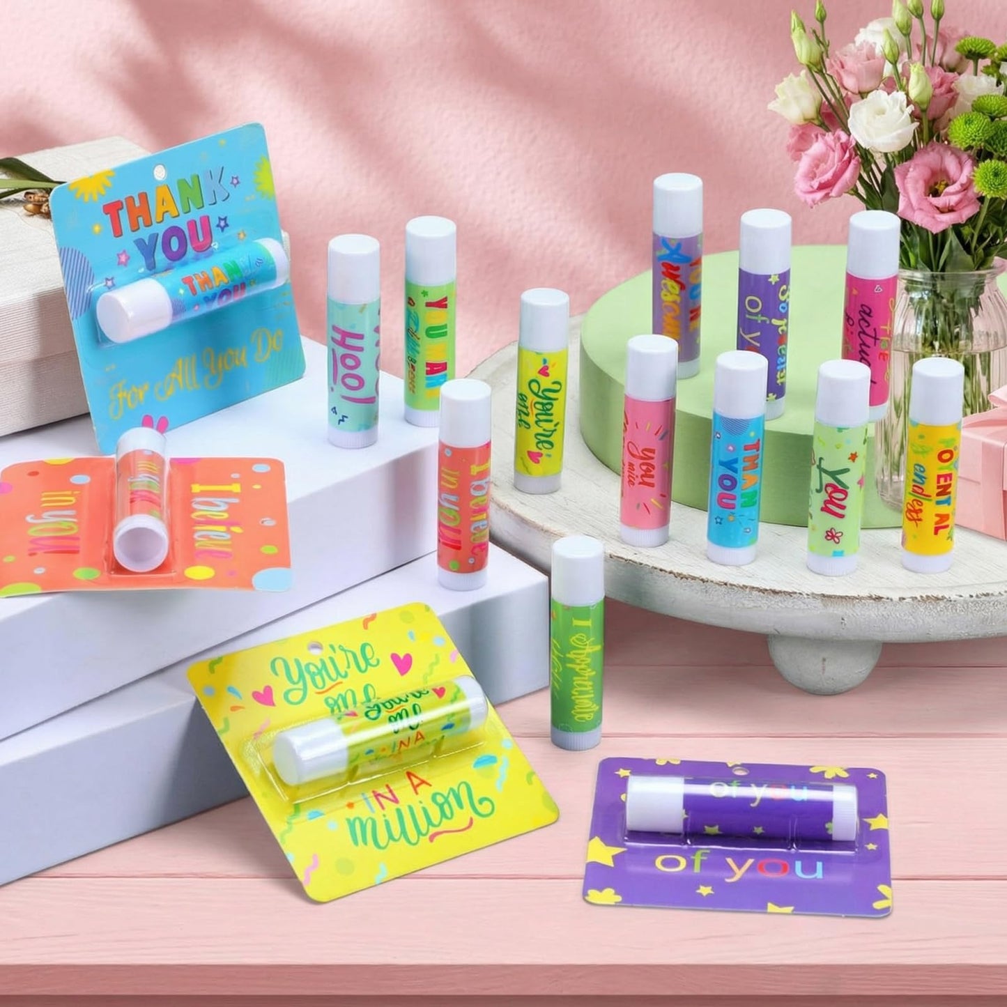 24 Pcs Employee Staff Teacher Appreciation Gifts in Bulk Lip Balms Inspirational Gift You're Balm Team Thank You Lip Balm Travel Size Motivational for Nurse Cna Coworker Volunteer Adult