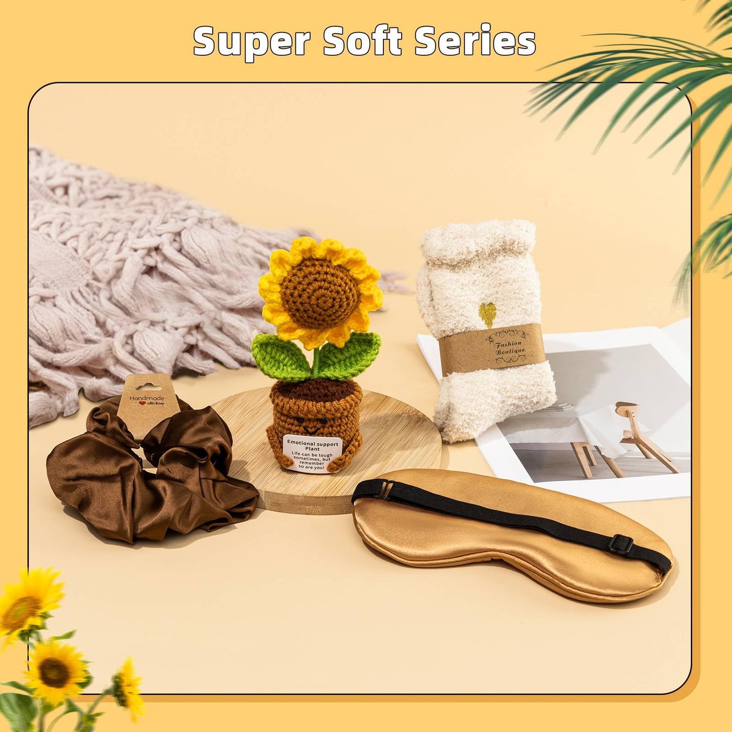Uongeod Gift Baskets for Women Mothers Day Gifts Get Well Gifts for Women New Mom Care Package Birthday Sympathy Grief Sunflower Thinking of You Basket
