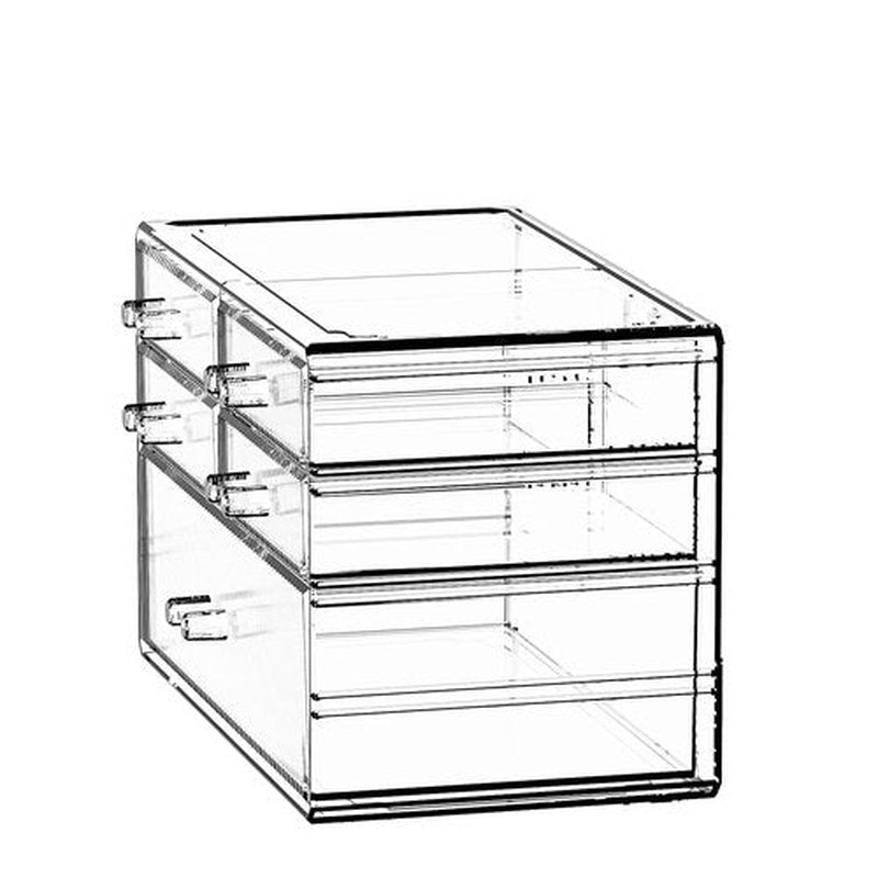 ZHIAI Stackable Storage Drawers, Acrylic Bathroom Counter Organizer Clear Makeup Organizers for Vanity, Kitchen Cabinets, Bathroom, Undersink, Home Organization and Storage (5 Drawers, Pattern C)