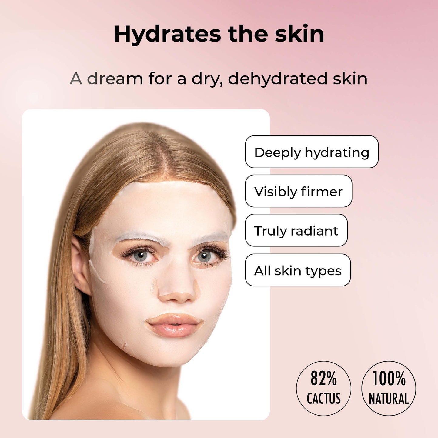 STARSKIN Orglamic Pink Cactus 2-Step Sheet Mask 4x25g, Hydrating & Firming Face Mask for all Skin Types, Revitalizing and Nourishing with Tumeric and Camellia Oil, K Beauty Skincare
