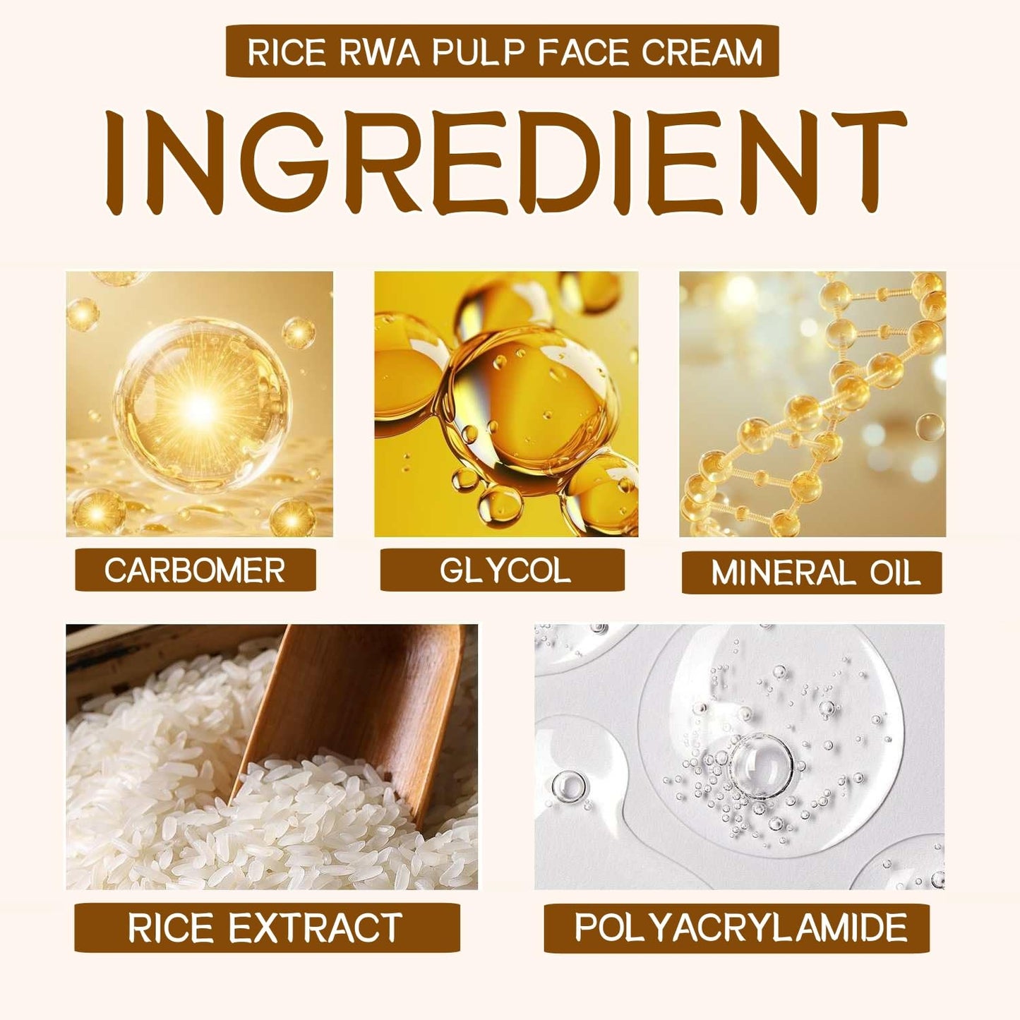 Rice Face Cream – Anti-Aging Moisturizer with Rice Extract & Rice Water, Deep Hydration to Reduce Fine Lines, Wrinkles & Restore Skin Elasticity – Daily Facial Cream for Dry & Sensitive Skin 50g (1)