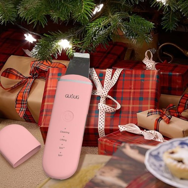 GUGUG Skin Scrubber Face Spatula Skin Spatula Pore Cleaner Blackhead Remover Tools for Facial Deep Cleansing-4 Modes, Pink