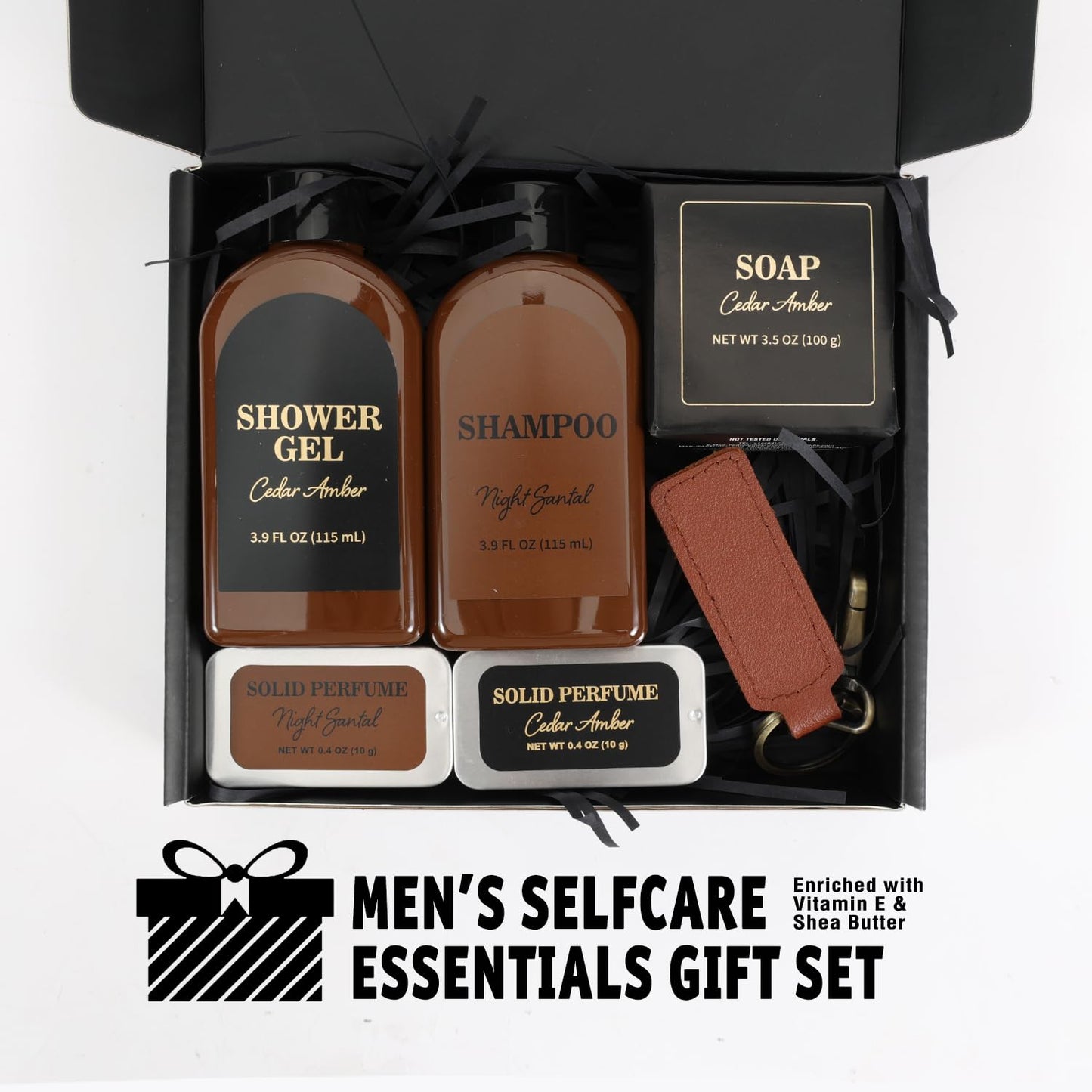 Men's Self Care Gift Set - Cedar & Santal Bath Spa Basket for Father's Day