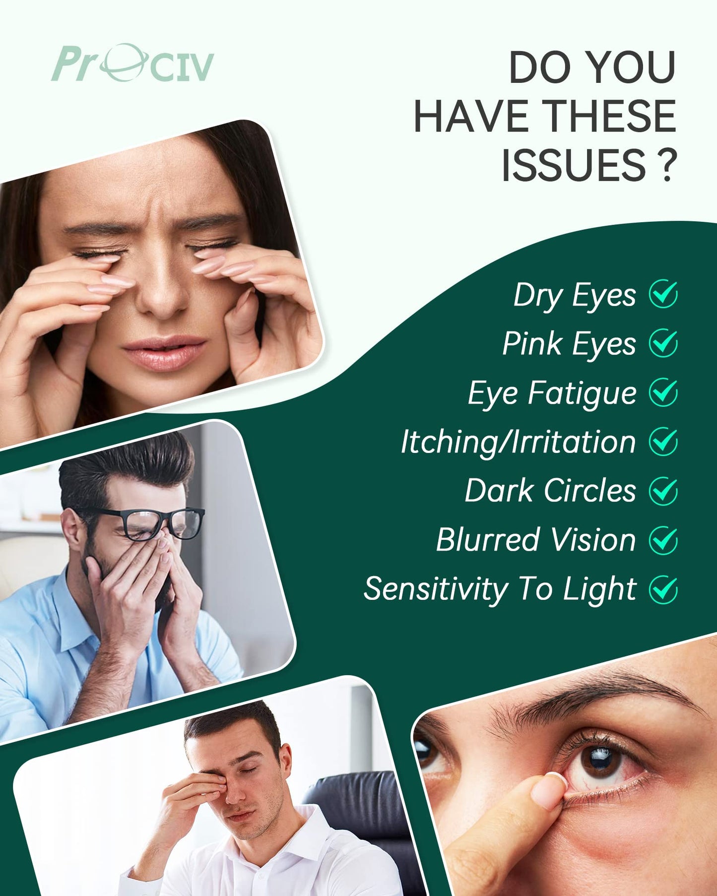 ProCIV 10 Packs Steam Eye Mask, Unscented Self Heated Eye Masks for Dark Circles and Puffiness Disposable Warming Eye Masks for Soothing Headache Reliefing Eye Fatigue (Unscented)
