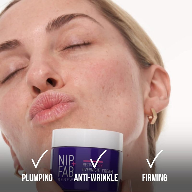 Nip+Fab Retinol Fix 3% Overnight Cream - Youth-Boosting Anti-Aging Formula for Fine Line Reduction | Encapsulated Pure Retinol
