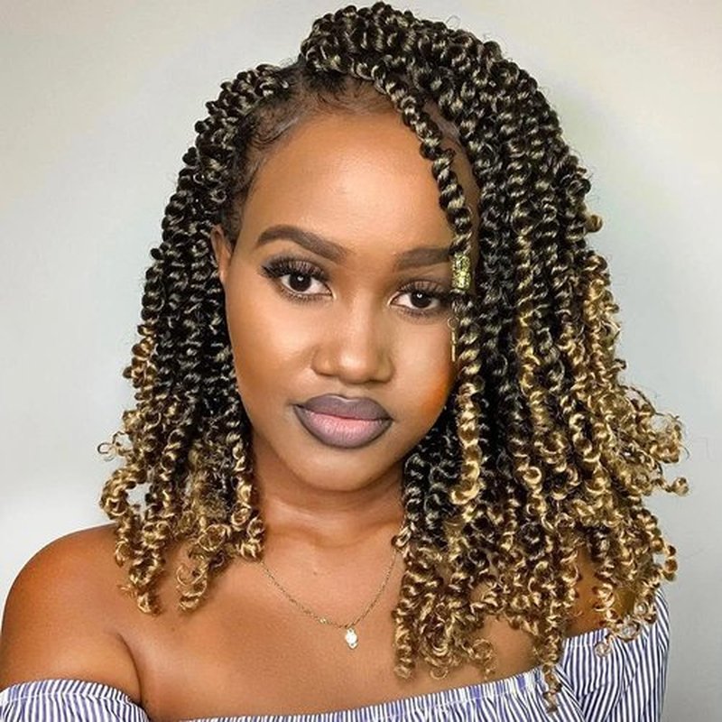 Passion Twist Crochet Hair 10 Inch 8 Packs Pre-Twisted Passion Twist Hair Crochet Hair for Black Women Pre-Looped Crochet Braids Synthetic Crochet Hair Extensions #T27