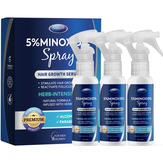5% Minoxidil Spray for Hair & Beard Growth, Hair Regrowth,Hair Loss Treatments for Men & Women 60ml * 3bottles