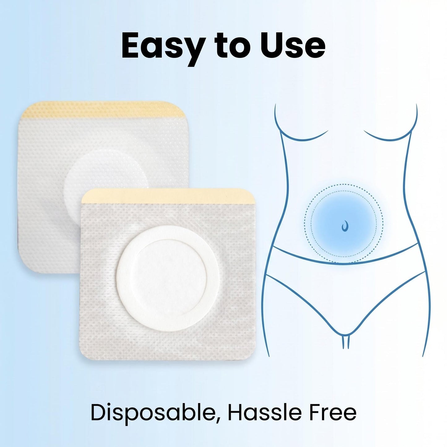 Castor Oil Patches for Belly Button, 54 Pack 3.2Inches Castor Oil Pack Wrap Organic Cotton, Self-Adhesive, No Wash, Anti Leakage and Portable Oil Wrap Pad Kits