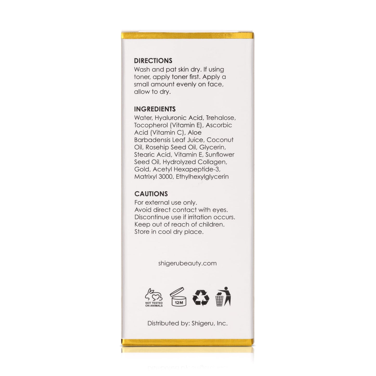 Shigeru Beauty 24K Gold Serum with Collagen, Hyaluronic Acid, Vitamin C, Vitamin E, Anti-Aging Face Serum for All Skin Types, Brightening