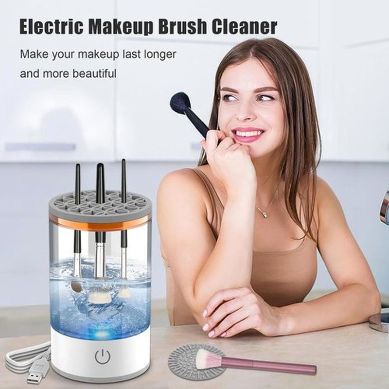 Beauty Swirl Cosmetic Brush Cleaner, The Cozy Luna Brush Cleaner, Beautyswirl Cosmetic Brush Cleaner, Automatic Electric Makeup Brush Cleaner for All Brush (Charging type)