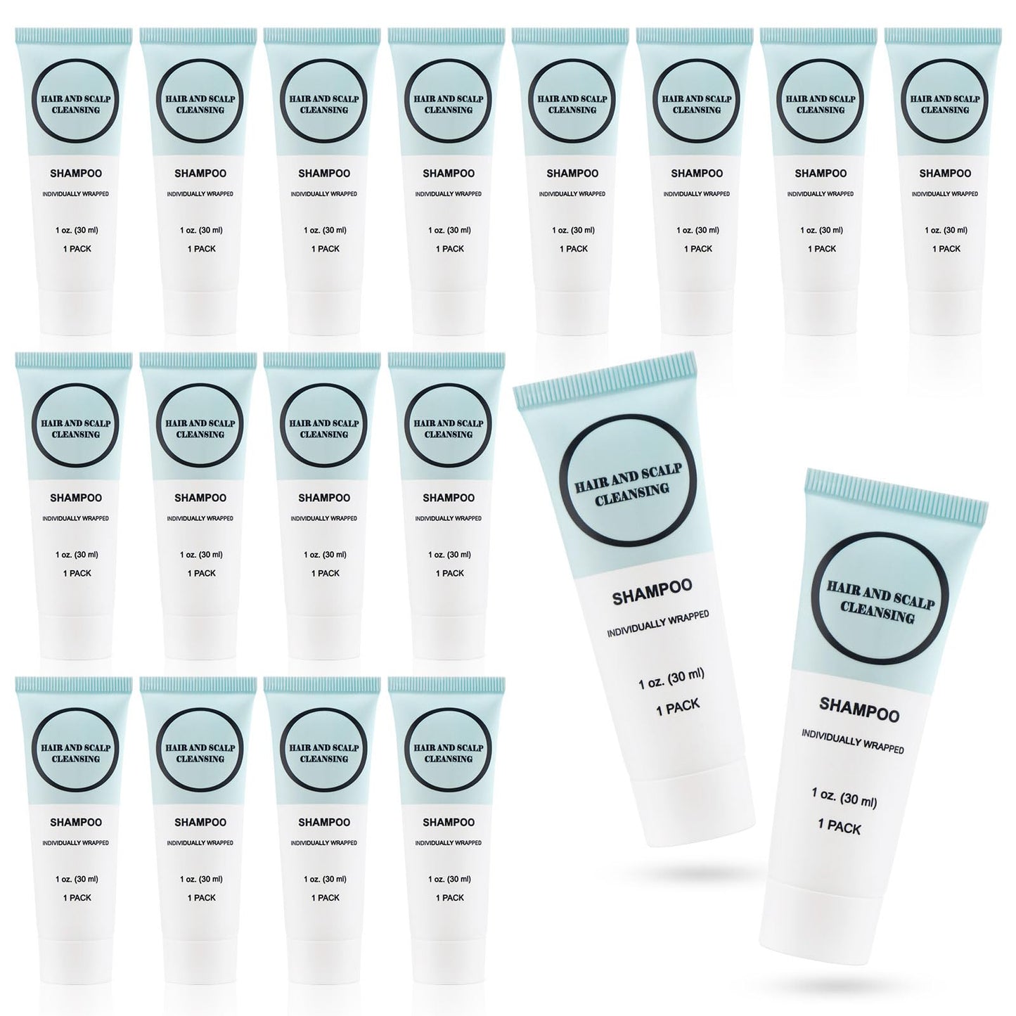 Travel Size Shampoo, Individually Wrapped Bulk 1 oz/30 ml Mini Shampoo Gel Set Trial Sample Small Single Use Toiletries Amenities Kit for Men & Women for Hotel/Camping/Vacation/Homeless (30 Pack)