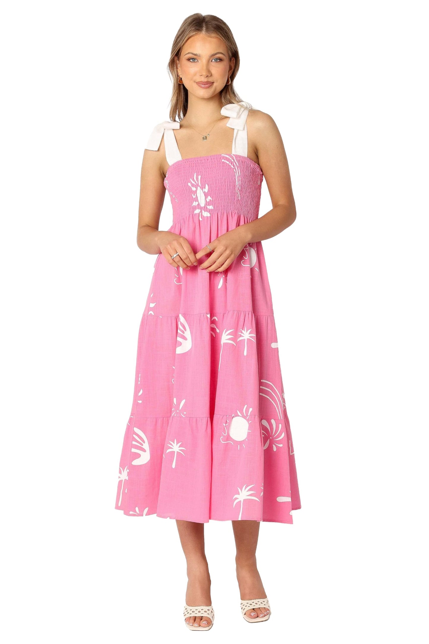Petal & Pup Sarelle Midi Dress - Hot Pink XS