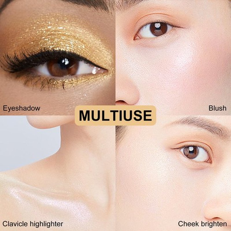 KYDA Gold Shimmer Cream Eyeshadow, Smooth Ice Cream-like Texture, Lasting High Pigmented Creamy Formula, Blendable Shimmer Finish, Face & Eyes Highlighter, Multiuse Shimmer Cream