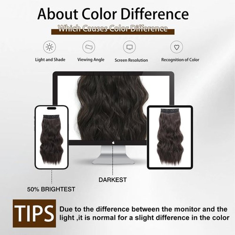 Clip In Hair Extensions Natural Black with Highlights Hair Extensions Clip ins Smooth and Tangle Free Lightweight Lace Net 4PCS Synthetic Hairpieces