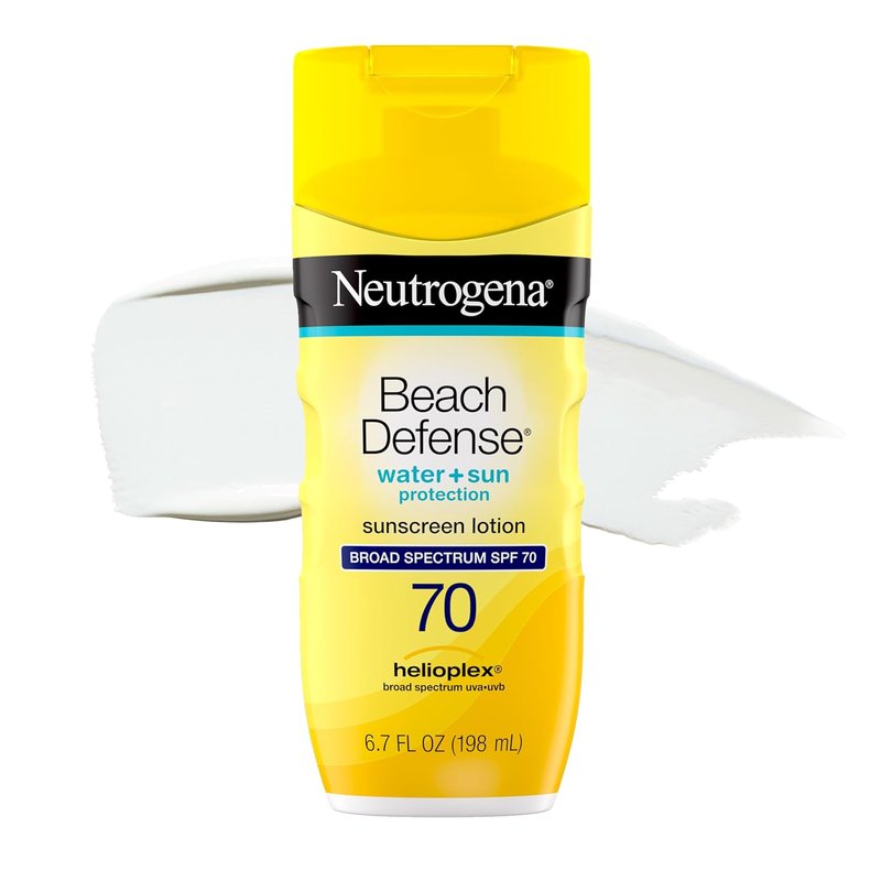 Neutrogena Beach Defense Sunscreen Lotion SPF 70 - Lightweight, Water-Resistant UVA/UVB Protection | 6.7 fl oz