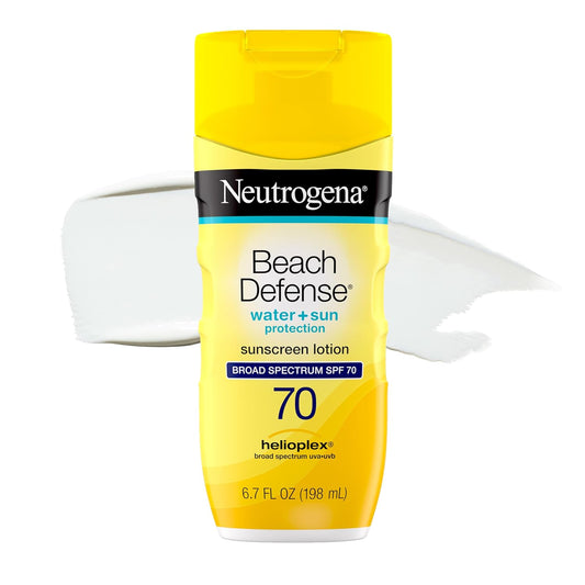 Neutrogena Beach Defense Sunscreen Lotion SPF 70 - Lightweight, Water-Resistant UVA/UVB Protection | 6.7 fl oz