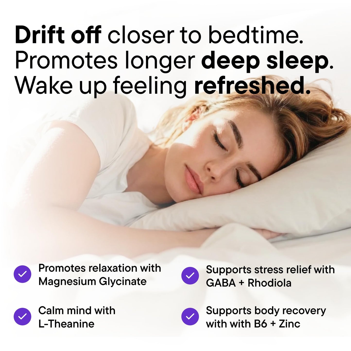 VitalForm Magnesium Glycinate Sleep Complex – Non-Habit Forming Support with L-Theanine, GABA, Zinc & Rhodiola – Promotes Relaxation, Calm & Muscle Recovery – Non-Melatonin – 100 Capsules