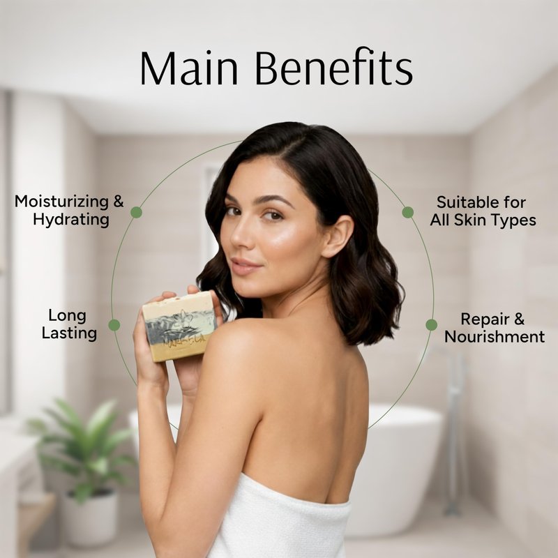 Marbela Cosmetics Handmade Soap Bar - Made in USA, Vegan Friendly, Palm Oil Free, Natural Bar Soap - Gentle Face & Body Soap for Daily Skin Care, Moisturizing & Nourishing - 3.5 oz (Sea Breeze)