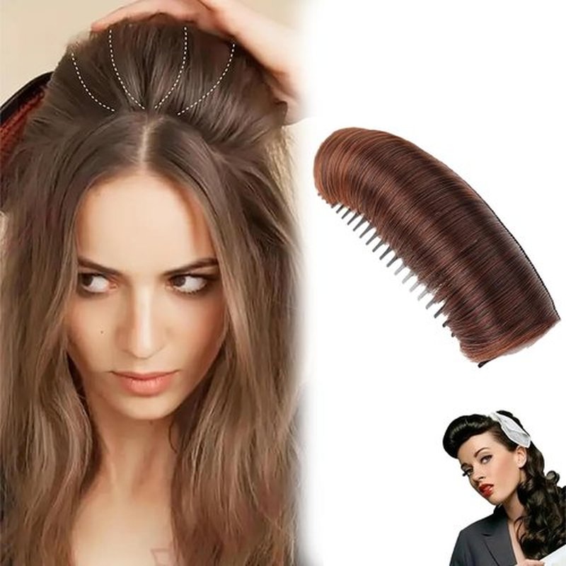 Invisible Fluffy Hair Pad, Natural Hair Bump Clip for Volume, DIY Heighten Hair, Fluffy Hair Pad Styling Insert Tool, Hair Bun Invisible False Hair Clip(1pcs, Dark brown)
