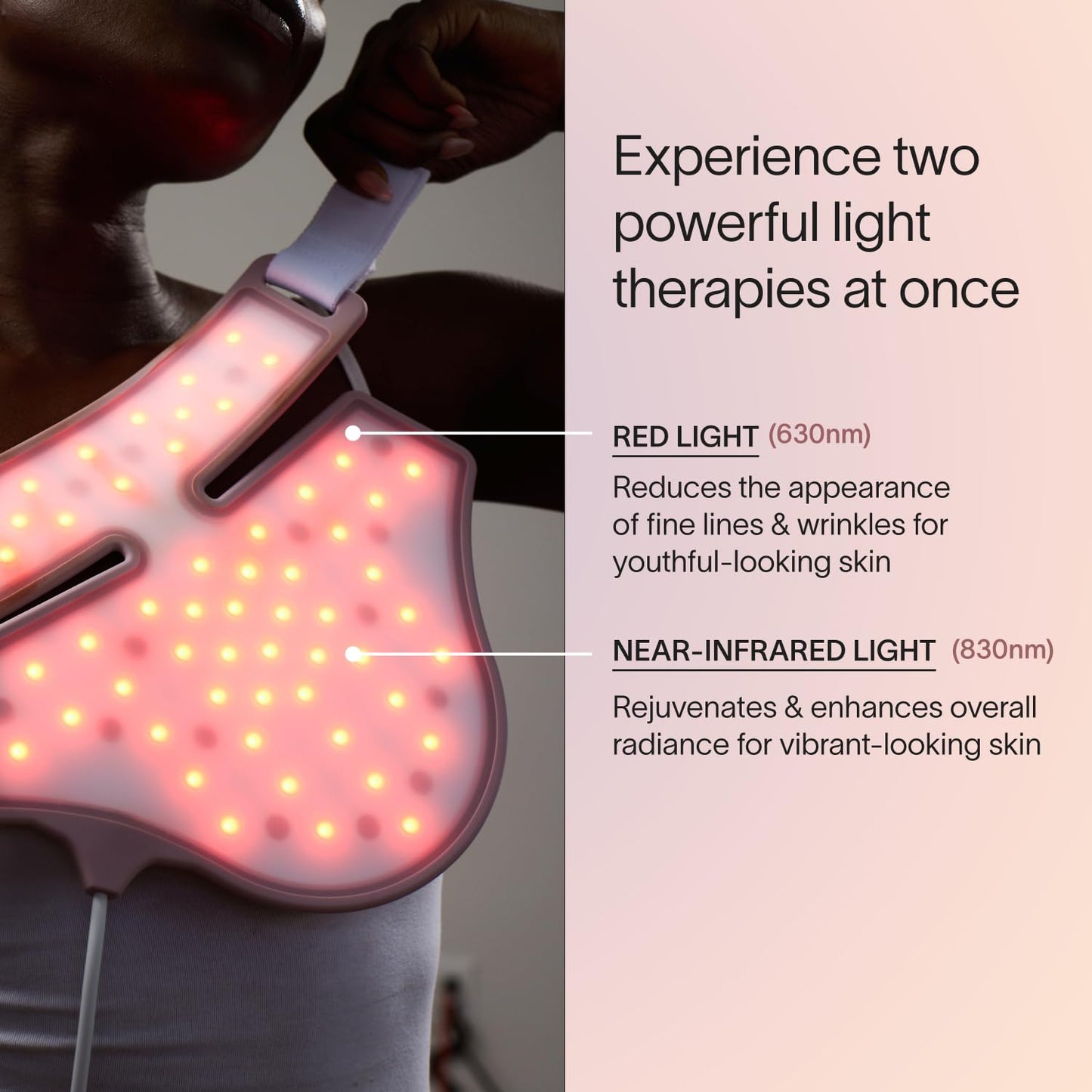 Solawave Red Light Therapy Mask for Neck & Chest | Red Light & Near Infrared Light Device for Décolleté | Rejuvenates the Skin, Smooths Look of Fine Lines & Wrinkles | Anti-Aging Skincare at Home