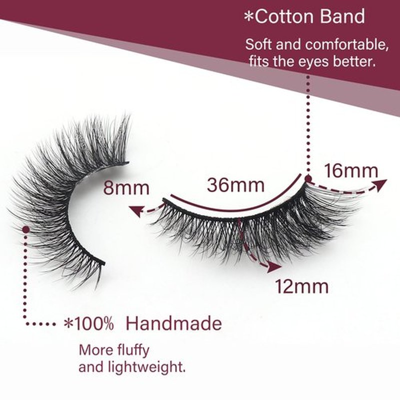 Veleasha Lashes 5D Faux Mink Lashes False Eyelashes Cat Eye Lashes Wispy Fluffy Fake Lashes Eyelashes Natural Look Volume Fake Eyelashes 7 Pairs Pack (028)