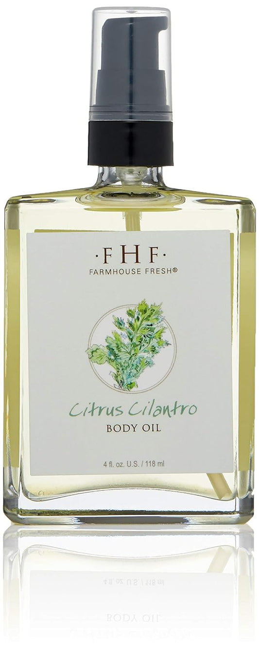 Citrus Cilantro Body Oil - Farmhouse Fresh 4 Fl Oz | Hydrating & Refreshing
