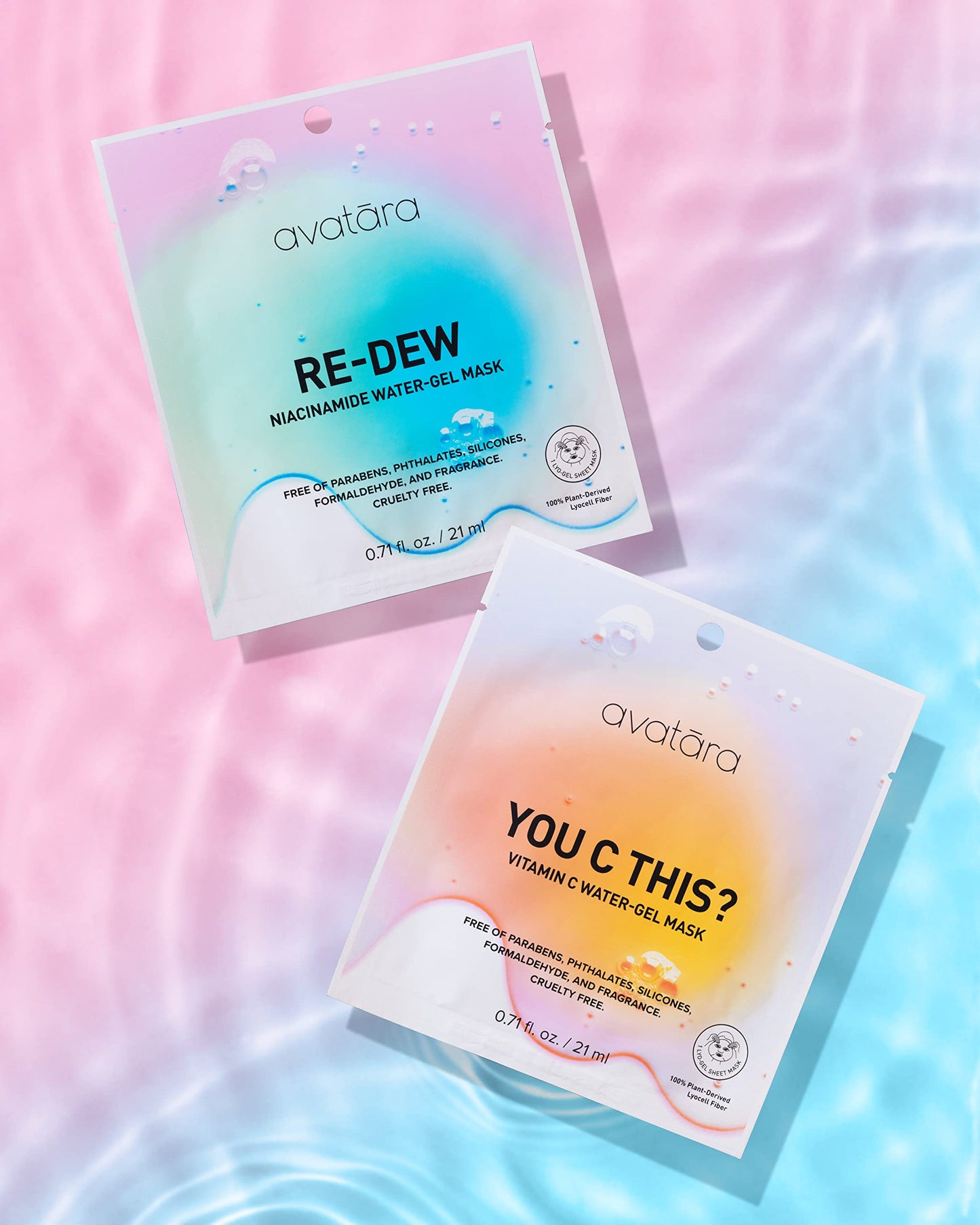 Avatara - You C This? Vitamin C Water-Gel Mask, Hydrating Mask, Sheet masks with Niacinamide and Hyaluronic Acid, Facial Mask Made with Natural Fibers, Paraben-Free Vitamin C Face Mask, 0.71 fl.oz
