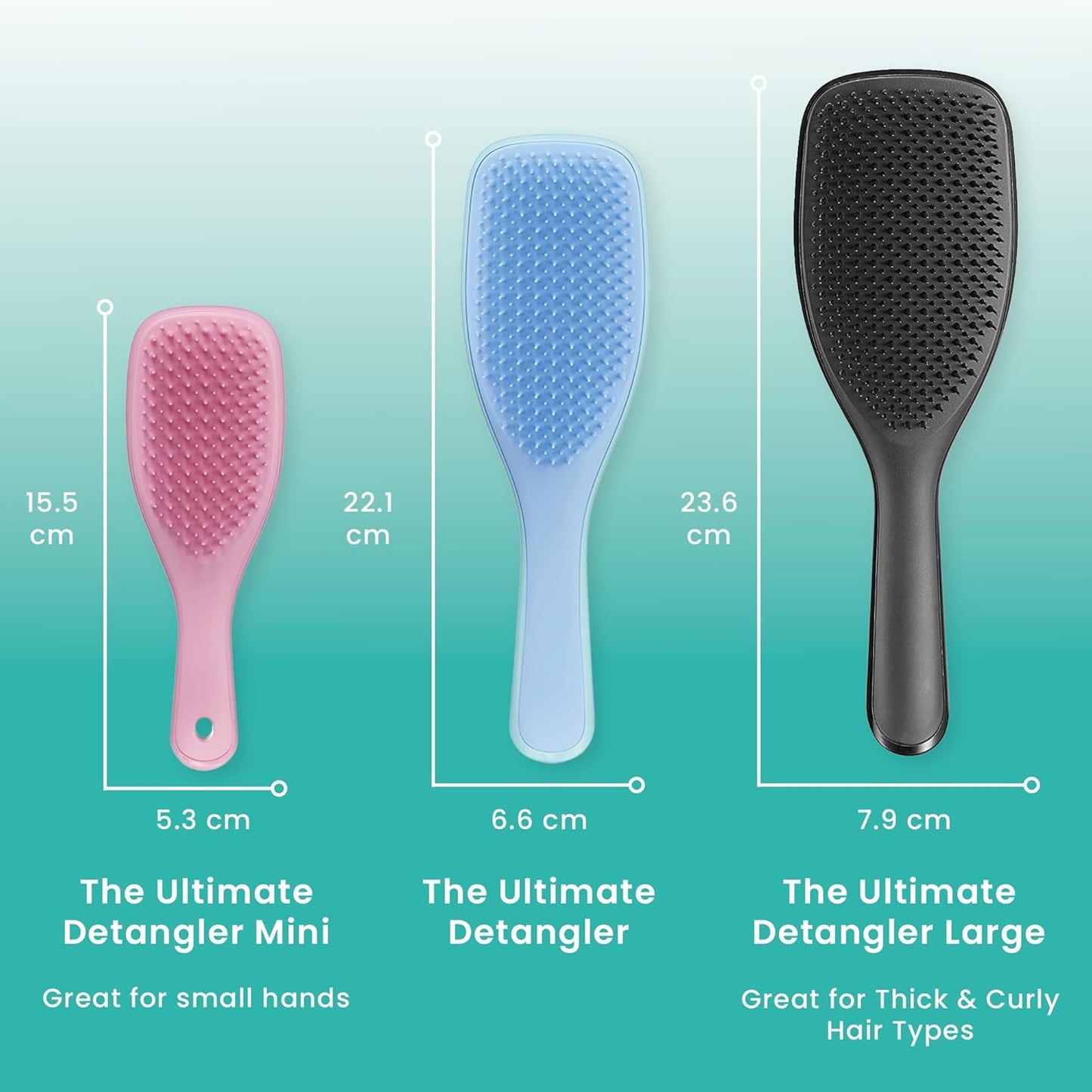Tangle Teezer Ultimate Detangler Brush Duo, Dry & Wet Hair Brush, Eliminates Knots & Reduces Breakage for All Hair Types, Apricot Blaze and Denim Blues